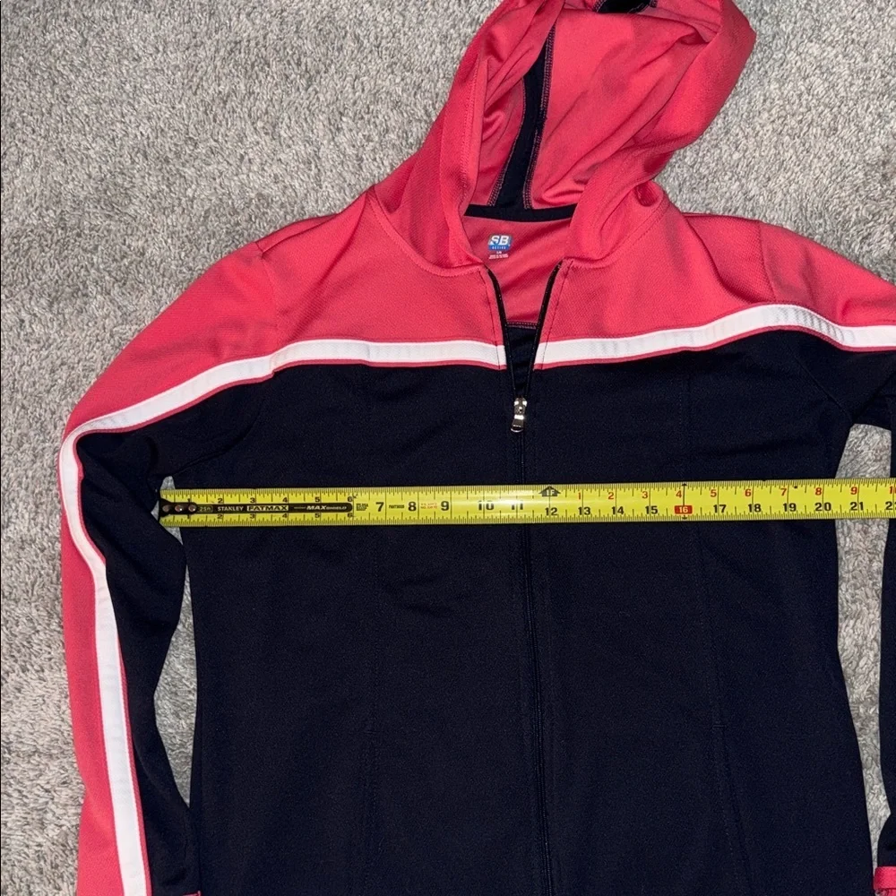 Coral & navy Tracksuit Set ecclectic grandpa, athlesuire, athletic, exercise Lg